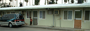 Our old classrooms in the earthquake units